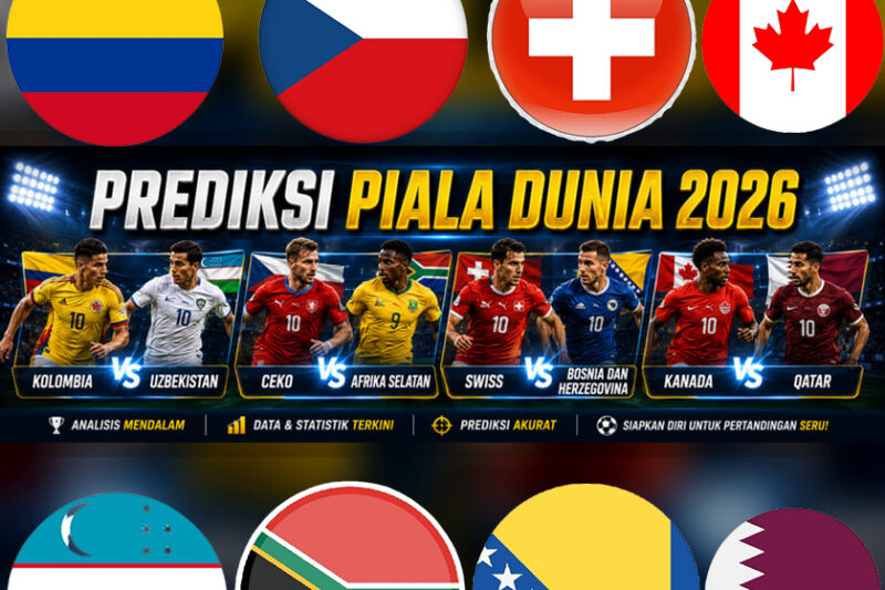 Prediksi Piala Dunia 2026: Kolombia vs Uzbekistan, Ceko vs Afrika Selatan, Swiss vs Bosnia dan Herzegovina, Kanada vs Qatar